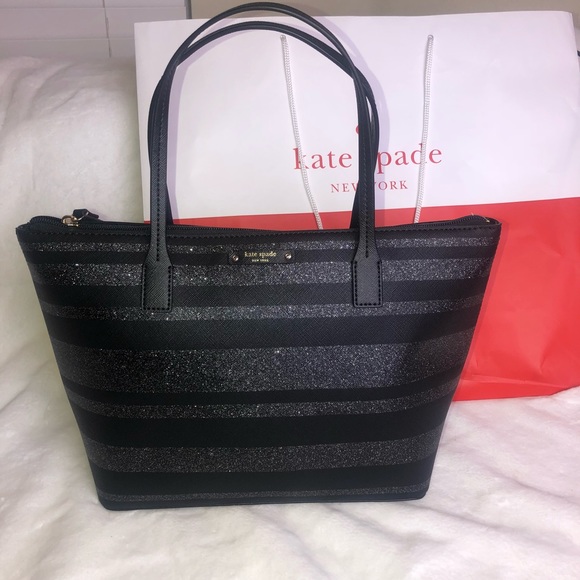 kate spade Handbags - Kate Spade Shoulder Handbag Black Glitter NWOT